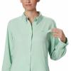 Columbia Sportswear Women’s Plus-Size Tamiami II Long Sleeve Shirt(New Mint)