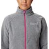 Columbia Women’s Benton Springs Full Zip(Light Grey Heather/Fuchsia)