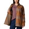 Columbia Womens Blue Point Creek Shirt Jacket(Camel Brown Vista Stripe)