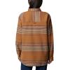Columbia Womens Blue Point Creek Shirt Jacket(Camel Brown Vista Stripe)