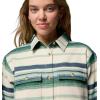 Columbia Womens Blue Point Creek Shirt Jacket(Rain Forest Hilltop Stripe)
