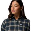 Columbia Womens Blue Point Creek Woven Long Sleeve Shirt(Collegiate Navy Everyday Tartan)