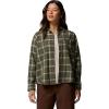 Columbia Womens Blue Point Creek Woven Long Sleeve Shirt(Stone Green Everyday Tartan)