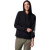 Columbia womens Trek Graphic Hoodie(Black/Gem Columbia Sleeve)