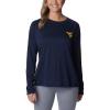 Columbia NCAA Womens Collegiate Tidal Tee Ls Shirt(Wv – Collegiate Navy/Mlb Gold)