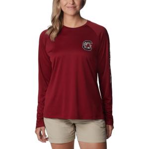 Columbia NCAA Womens Collegiate Tidal Tee Ls Shirt(Sc – Beet  White)