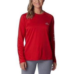Columbia NCAA Womens Collegiate Tidal Tee Ls Shirt(Uga – Bright Red  White)