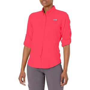 Columbia Sportswear Women’s Plus-Size Tamiami II Long Sleeve Shirt(Neon Sunrise)