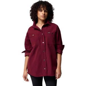 Columbia Womens Blue Point Creek Corduroy Shirt Jacket(Rich Wine)