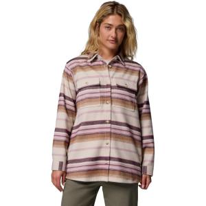 Columbia Womens Blue Point Creek Shirt Jacket(Dark Stone Hilltop Stripe)