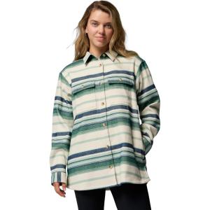 Columbia Womens Blue Point Creek Shirt Jacket(Rain Forest Hilltop Stripe)