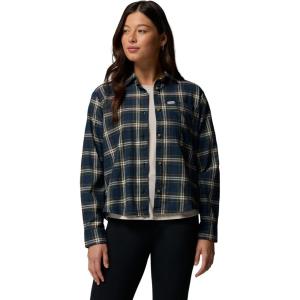 Columbia Womens Blue Point Creek Woven Long Sleeve Shirt(Collegiate Navy Everyday Tartan)