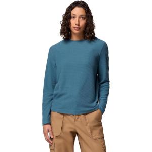 Columbia Womens Brea Falls Grid Crew Long Sleeve(Everblue)