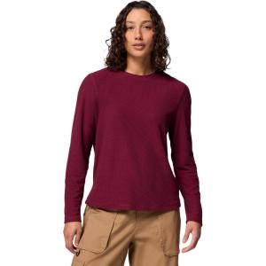 Columbia Womens Brea Falls Grid Crew Long Sleeve(Rich Wine)