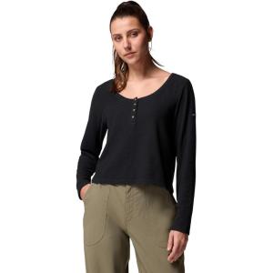 Columbia Women’s Brea Falls Grid Henley Long Sleeve(Black)