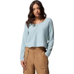 Columbia Women’s Brea Falls Grid Henley Long Sleeve(Crushed Blue)