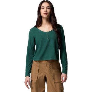Columbia Women’s Brea Falls Grid Henley Long Sleeve(Rain Forest)