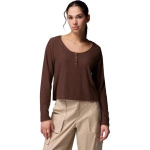 Columbia Women’s Brea Falls Grid Henley Long Sleeve(Tobacco)