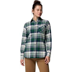 Columbia Women’s Calico Basin Flannel Long Sleeve Shirt(Rain Forest Multiplaid)