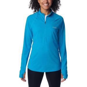 Columbia Womens Endless Trail Half Zip Mesh Long Sleeve(Ocean Blue)