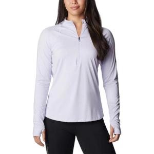 Columbia Womens Endless Trail Half Zip Mesh Long Sleeve(Purple Tint)