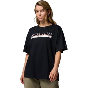Columbia Women’s Rolling Bend Graphic Oversized Tee(Black/First on Trail)