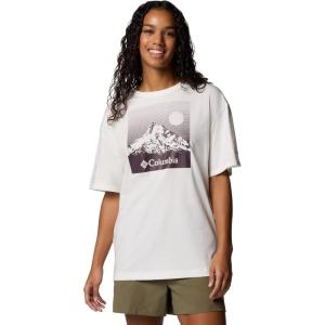 Columbia Women’s Rolling Bend Graphic Oversized Tee(Sea Salt/Linear View)