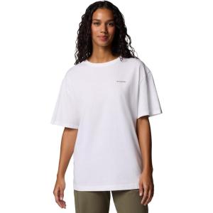 Columbia Women’s Rolling Bend Graphic Oversized Tee(White/Csc Stacked Gem)
