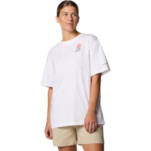 Columbia Women’s Rolling Bend Graphic Oversized Tee(White/Floral Fun)