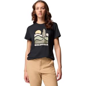 Columbia Womens Ruby Springs Graphic Fitted Short Sleeve(Black/Get Hiked)