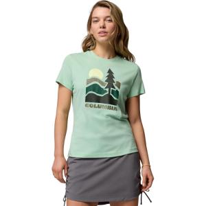 Columbia Womens Ruby Springs Graphic Fitted Short Sleeve(New Mint/Get Hiked)