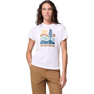 Columbia Womens Ruby Springs Graphic Fitted Short Sleeve(White/Get Hiked)