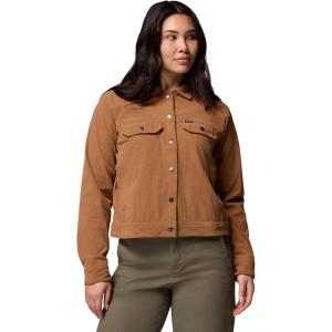 Columbia womens Blue Point Creek Short Corduroy Shirt Jacket(Camel Brown)