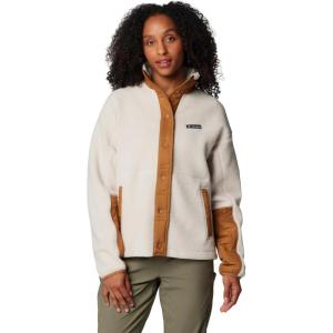 Columbia womens Cloud Point Snap Fleece(Camel Brown/Dark Stone)