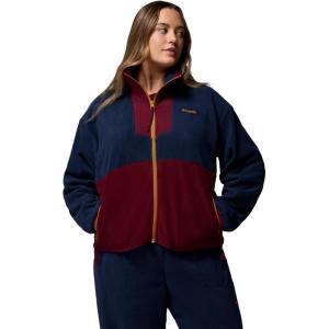 Columbia womens Sequoia Grove Full Zip Fleece(Collegiate Navy/Rich Wine/Maple Sugar)