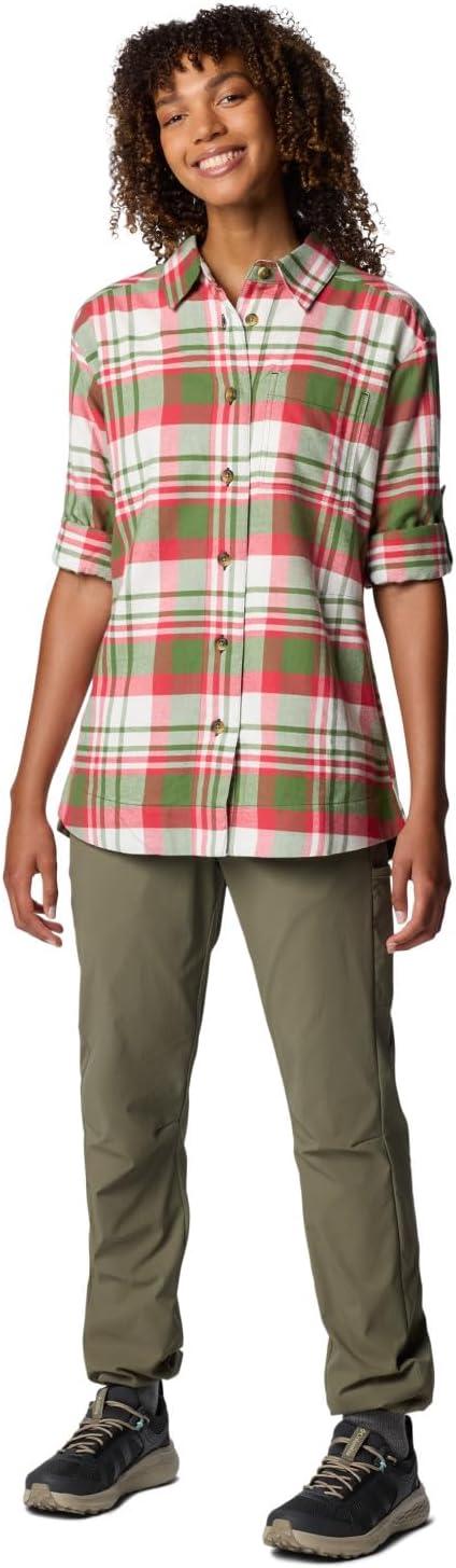 imageColumbia Womens Holly Hideaway Flannel ShirtButton Down ShirtCanteen Multiplaid