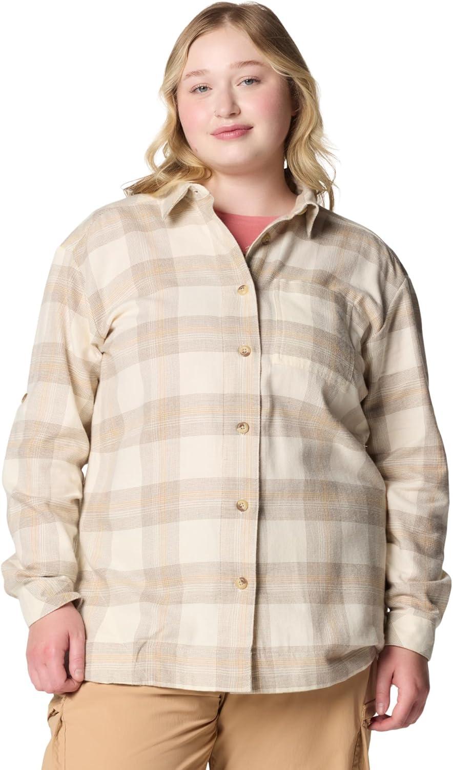 imageColumbia Womens Holly Hideaway Flannel ShirtButton Down ShirtChalk Buffalo Tartan