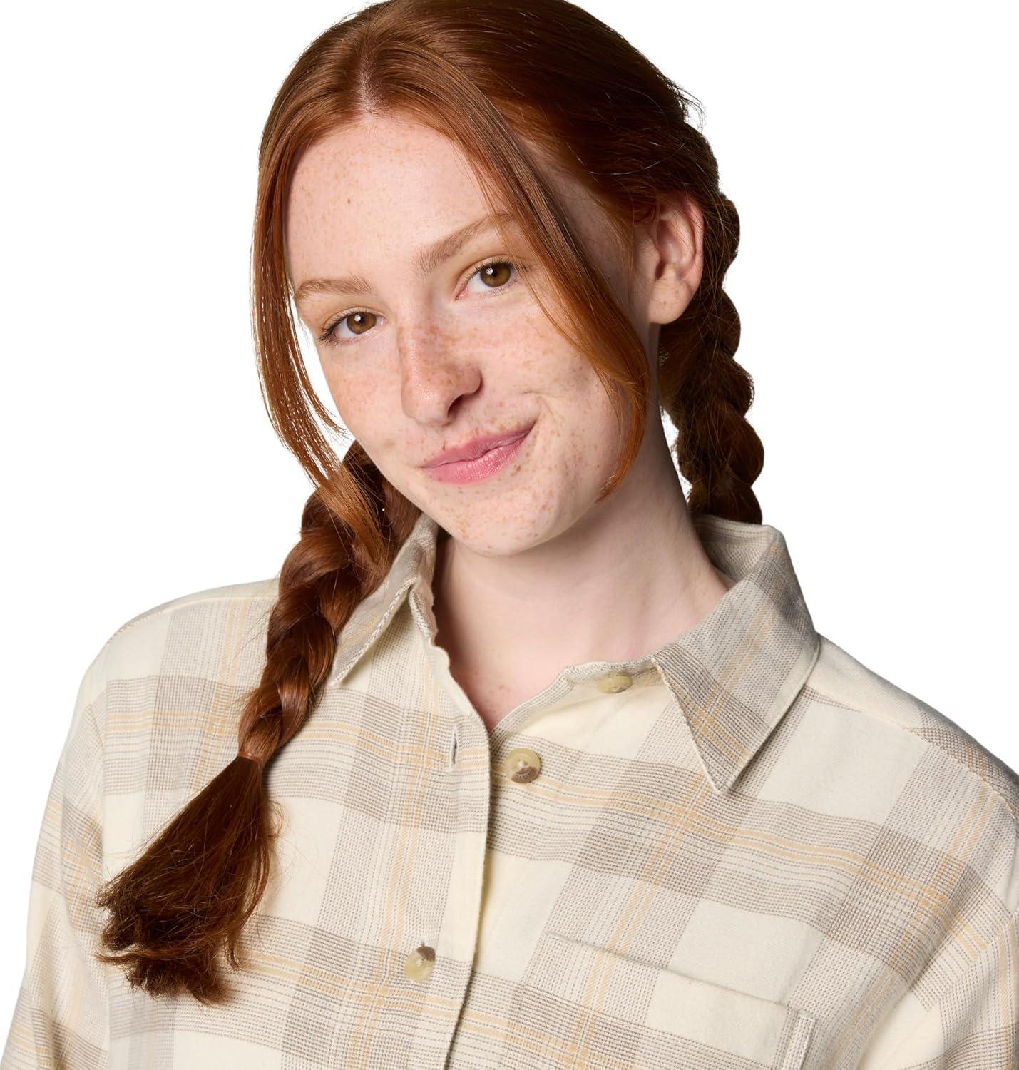 imageColumbia Womens Holly Hideaway Flannel ShirtButton Down ShirtChalk Buffalo Tartan