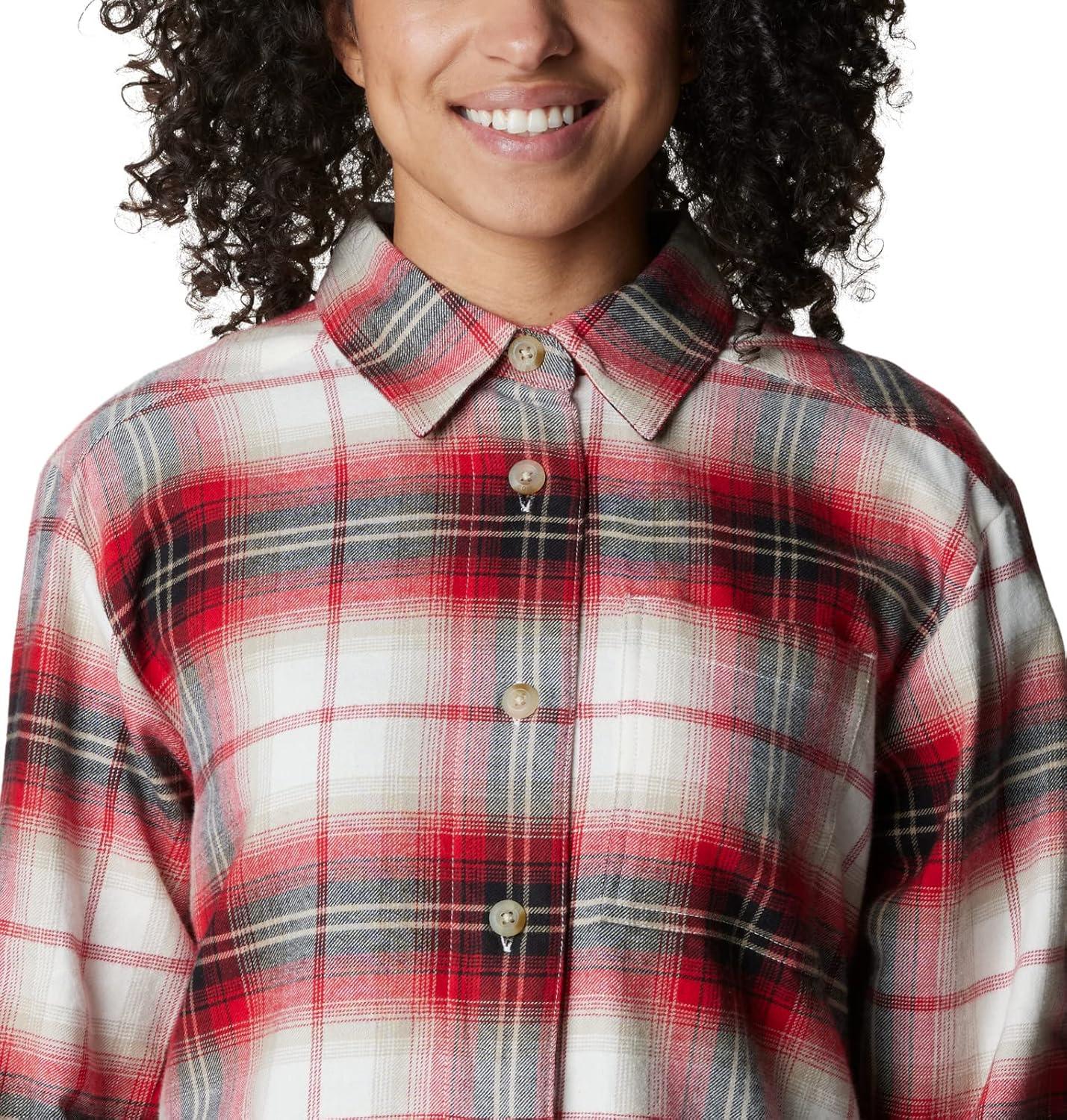 imageColumbia Womens Holly Hideaway Flannel ShirtButton Down ShirtChalk Ombre Tartan