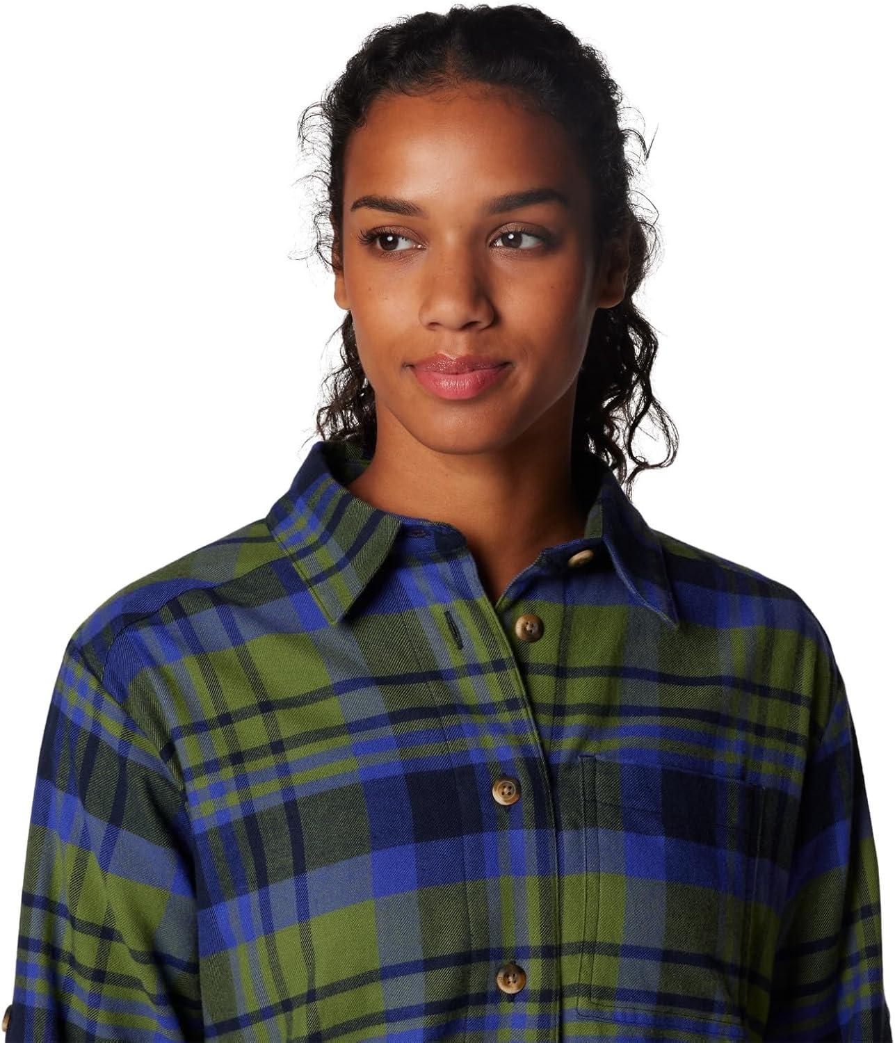 imageColumbia Womens Holly Hideaway Flannel ShirtButton Down ShirtCollegiate Navy Multiplaid