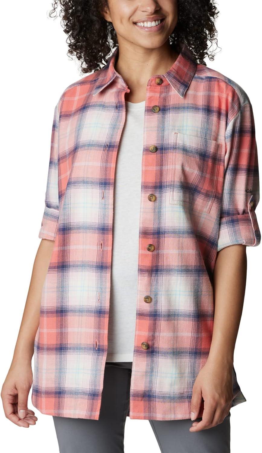 imageColumbia Womens Holly Hideaway Flannel ShirtButton Down ShirtFaded Peach Ombre Tartan