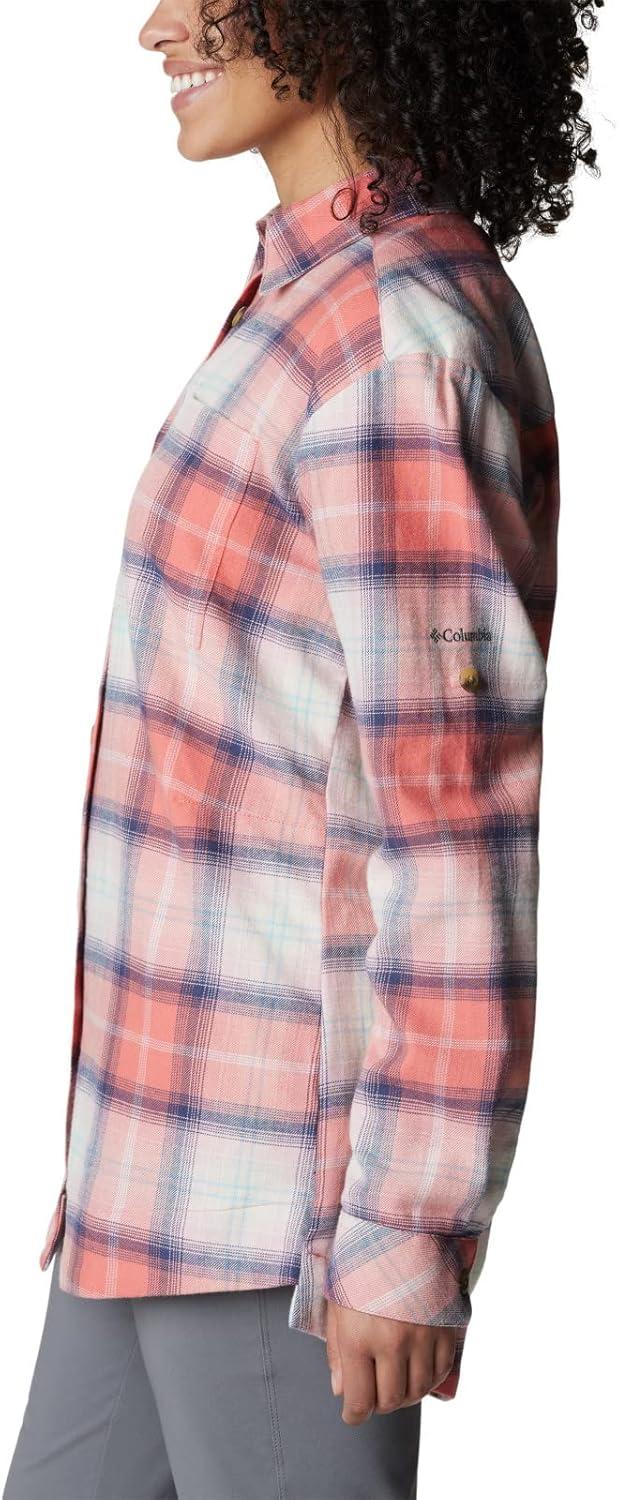 imageColumbia Womens Holly Hideaway Flannel ShirtButton Down ShirtFaded Peach Ombre Tartan