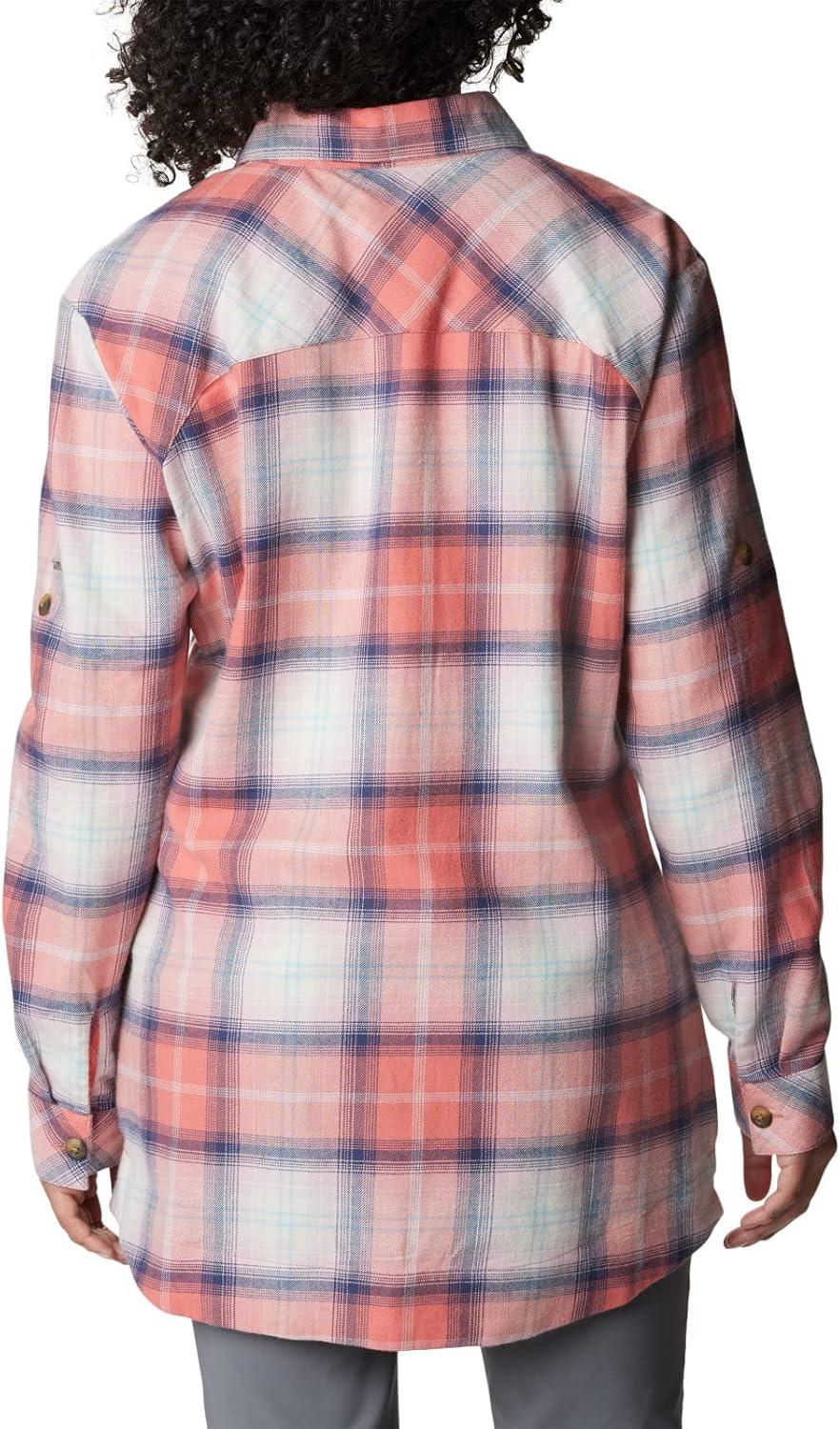 imageColumbia Womens Holly Hideaway Flannel ShirtButton Down ShirtFaded Peach Ombre Tartan