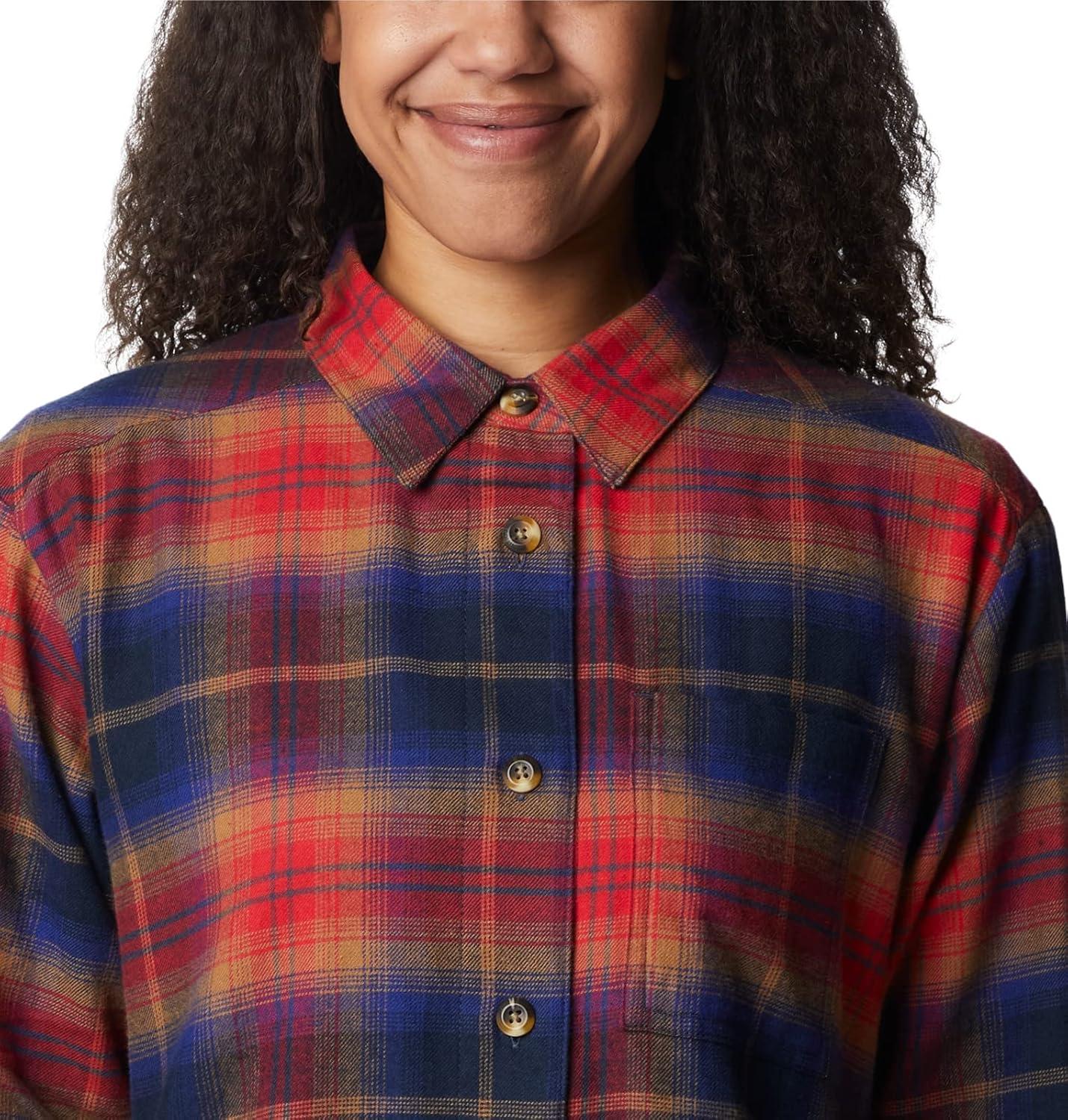 imageColumbia Womens Holly Hideaway Flannel ShirtButton Down ShirtNocturnal Multi Tartan