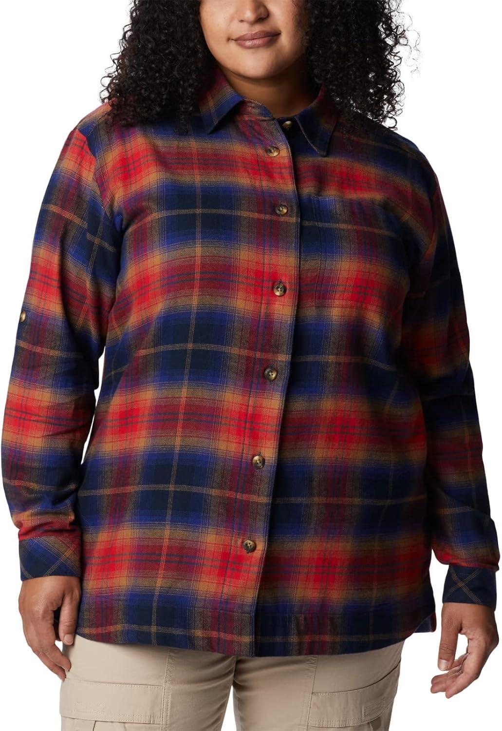 imageColumbia Womens Holly Hideaway Flannel ShirtButton Down ShirtNocturnal Multi Tartan