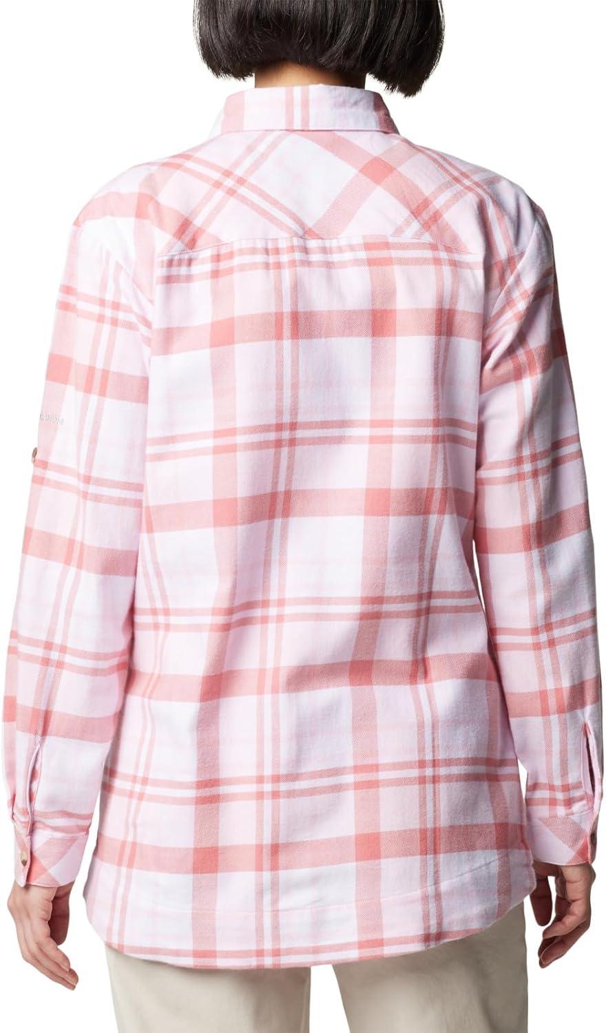 imageColumbia Womens Holly Hideaway Flannel ShirtButton Down ShirtPink Dawn Multiplaid