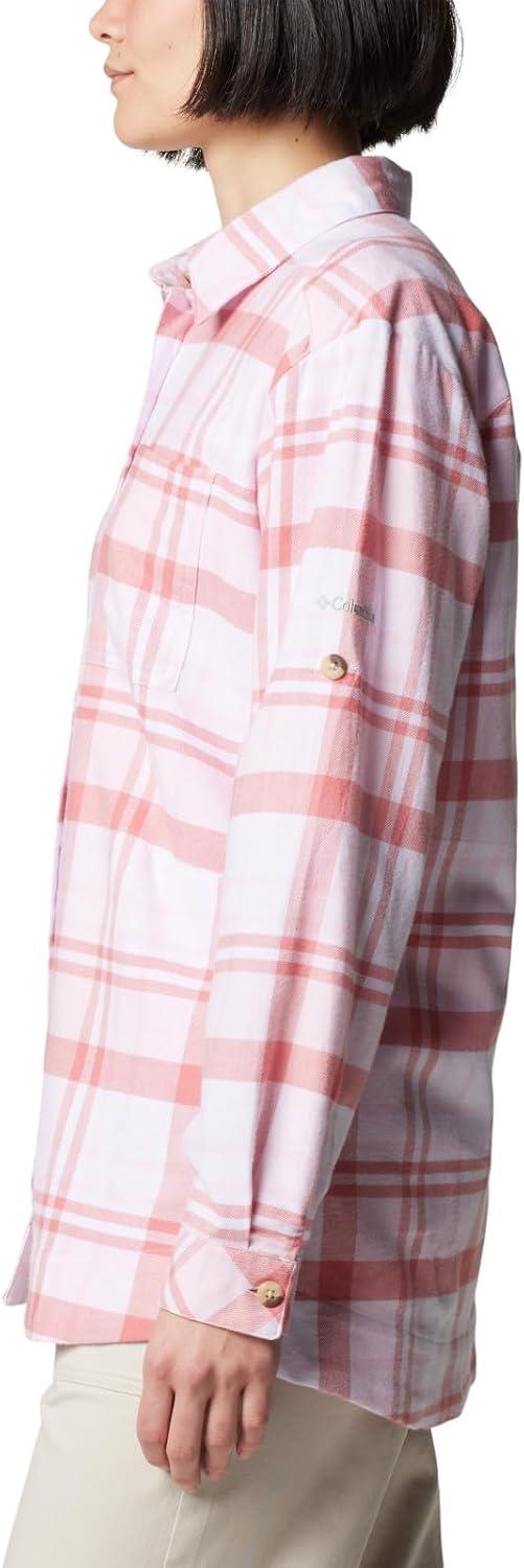 imageColumbia Womens Holly Hideaway Flannel ShirtButton Down ShirtPink Dawn Multiplaid
