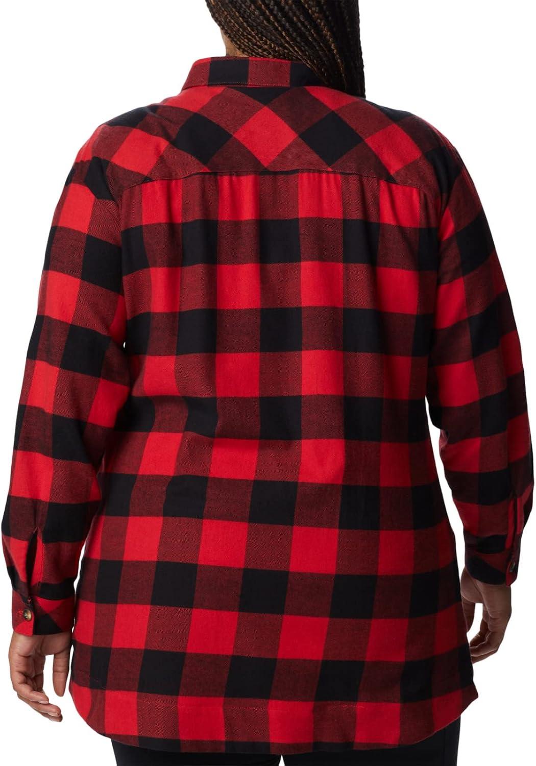 imageColumbia Womens Holly Hideaway Flannel ShirtButton Down ShirtRed Lily Buffalo Check