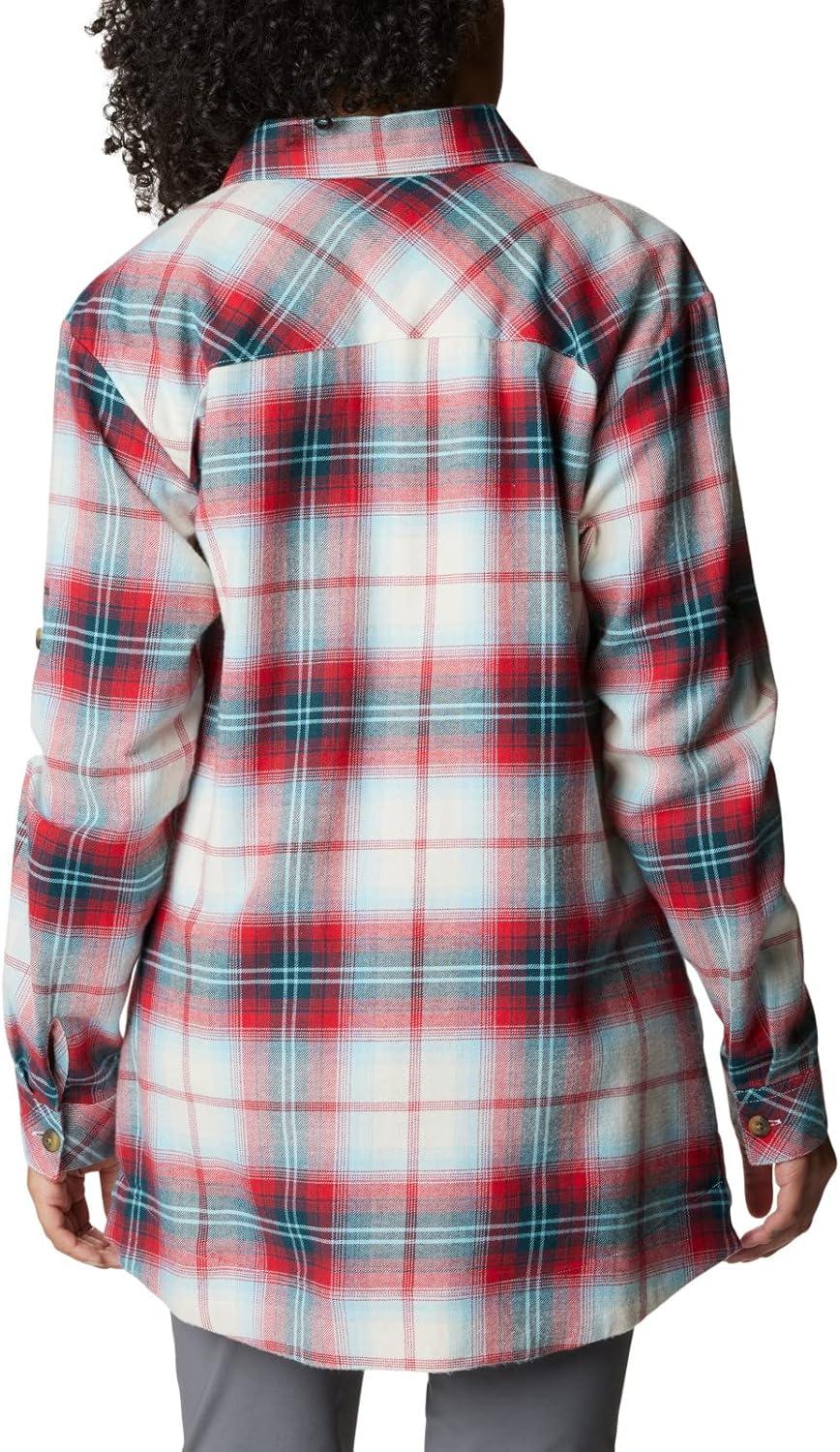 imageColumbia Womens Holly Hideaway Flannel ShirtButton Down ShirtRed Lily Ombre Tartan