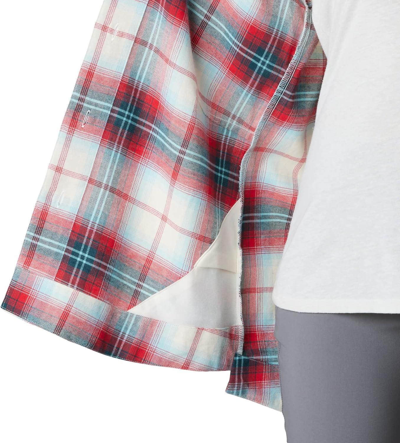 imageColumbia Womens Holly Hideaway Flannel ShirtButton Down ShirtRed Lily Ombre Tartan